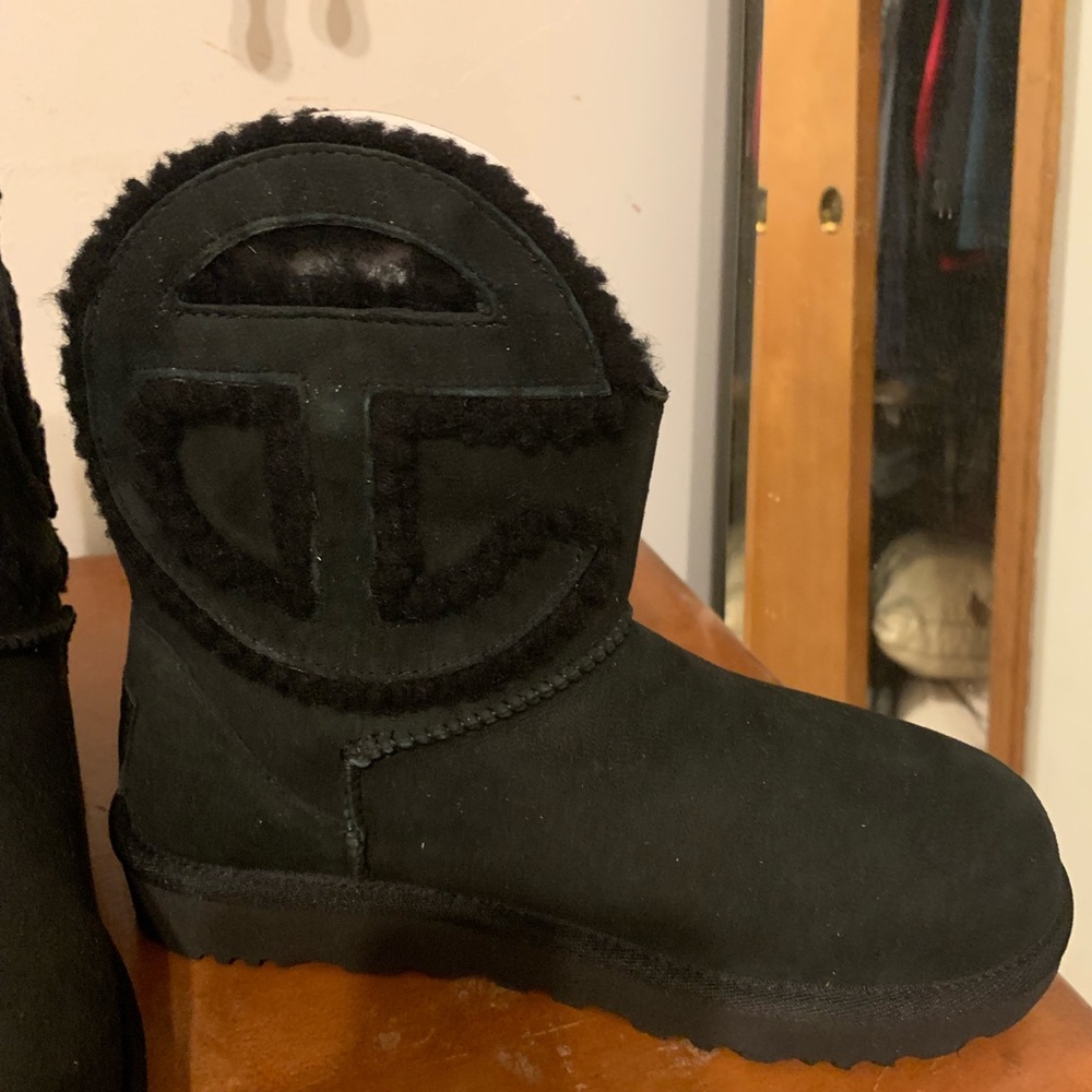 NWT UGG Telfar Logo Mini Lamb Fur Boots